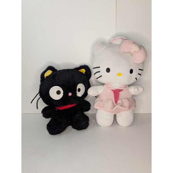 Hello Kitty 12" Plush Pink Sailor by Sanrio Fiesta & 10" Chococat Toy Stuffed - Picture 1 of 10